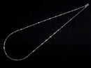 Platinum [PT850] Flat Cable Chain Necklace 1pc beads (aprx.16inch/40cm)