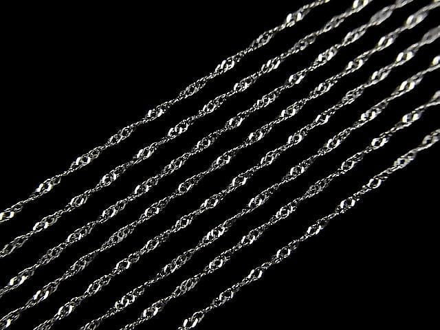 Platinum [PT850] Designer Chain Necklace with 1 Bead (approx. 16 inches/40 cm)