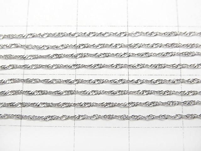 Platinum [PT850] Designer Chain Necklace with 1 Bead (approx. 16 inches/40 cm)
