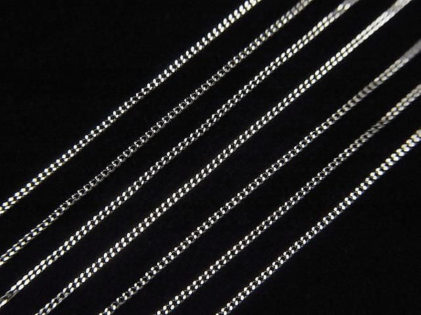Platinum [PT850] Flat Curb Chain Necklace 1pc beads (aprx.16inch/40cm)