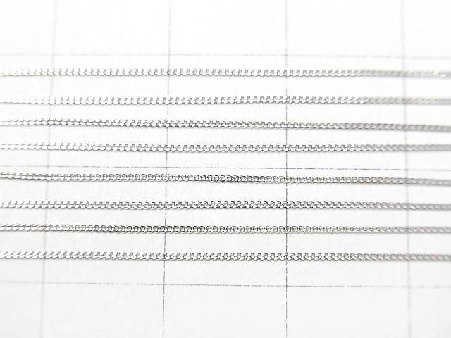 Platinum [PT850] Flat Curb Chain Necklace, 1 piece beads (approx. 16 inches/40 cm)