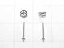 Platinum [PT900] Direct-Connect Earstuds & Earnuts with Plates, 1 Pair