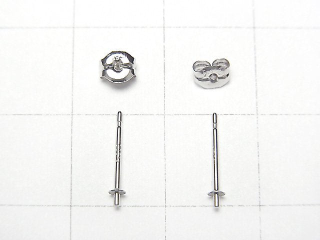 Platinum [PT900] Directly connected Earstuds & Earnuts with plate 1pair