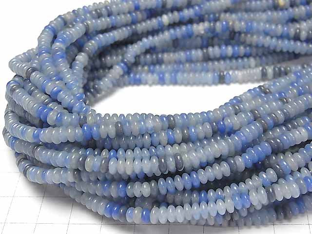[Video]Brazilian Blue Quartz Roundel 4.5x4.5x2mm 1strand beads (aprx.15inch/37cm)