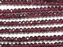 [Video]High Quality! Mozambique Garnet AAA Faceted Button Rondelle 4x4x2mm 1strand beads (aprx.15inch/37cm)