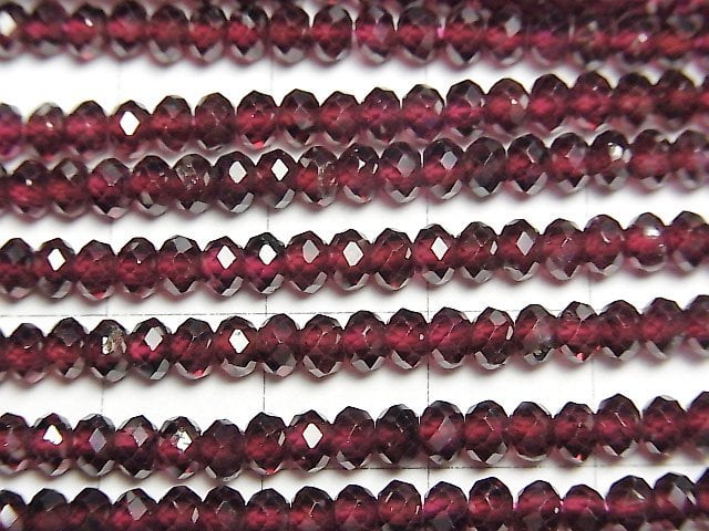 [Video]High Quality! Mozambique Garnet AAA Faceted Button Roundel 4x4x2mm 1strand beads (aprx.15inch/37cm)