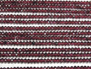 [Video]High Quality! Mozambique Garnet AAA Faceted Button Rondelle 4x4x2mm 1strand beads (aprx.15inch/37cm)