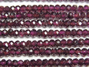 [Video]High Quality! Rhodolite Garnet AAA Faceted Button Rondelle 4x4x2.5mm 1strand beads (aprx.15inch/36cm)