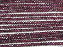 [Video]High Quality! Rhodolite Garnet AAA Faceted Button Rondelle 4x4x2.5mm 1strand beads (aprx.15inch/36cm)