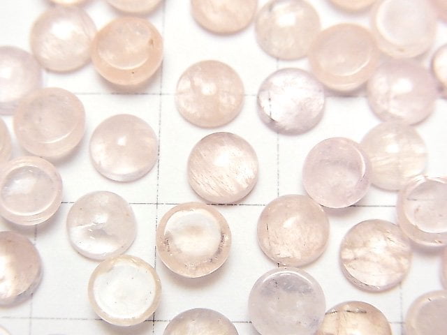 [Video]Morganite AAA Round Cabochon 6x6mm 3pcs