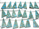 [Video]Blue Copper Turquoise AAA Flat Triangle 25x15mm half or 1strand (8pcs )