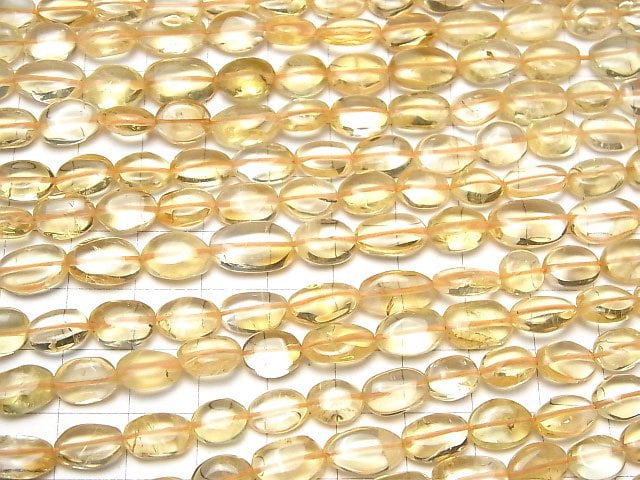 [Video]High Quality Citrine AAA- Oval 1strand beads (aprx.13inch/31cm)