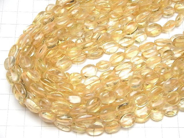 [Video]High Quality Citrine AAA- Oval 1strand beads (aprx.13inch/31cm)