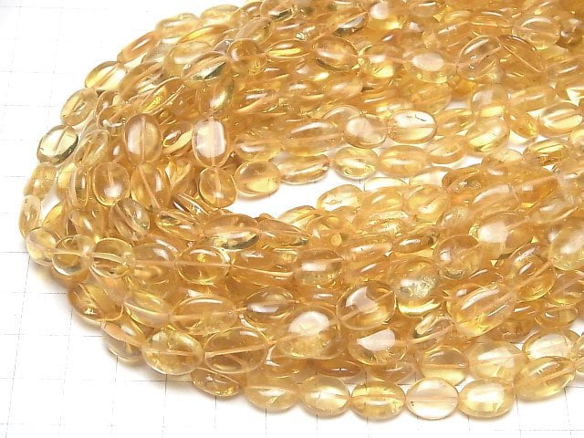 [Video]High Quality Citrine AAA- Oval 1strand beads (aprx.13inch/31cm)