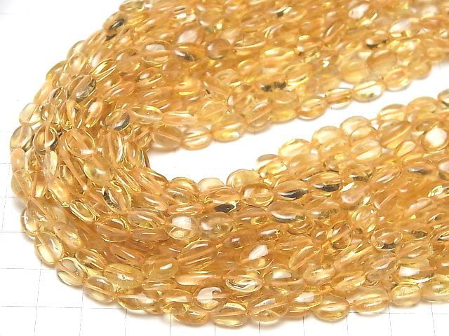 [Video]High Quality Citrine AAA Oval 1strand beads (aprx.13inch/31cm)