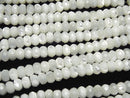 Mother of Pearl MOP White Faceted Button Rondelle 8x8x4.5mm half or 1strand beads (aprx.15inch/36cm)