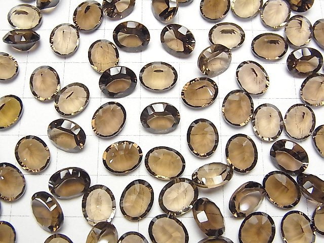 [Video]High Quality Smoky Quartz AAA Loose stone Oval Concave Cut 10x8mm 2pcs