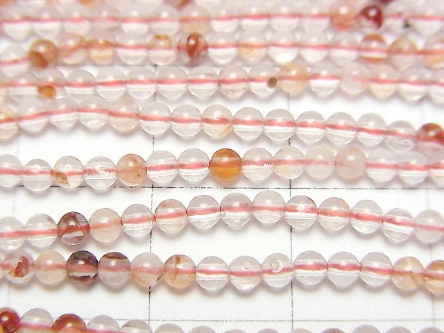 [Video]Red Hematite Quartz Round 2mm 1strand beads (aprx.15inch/37cm)