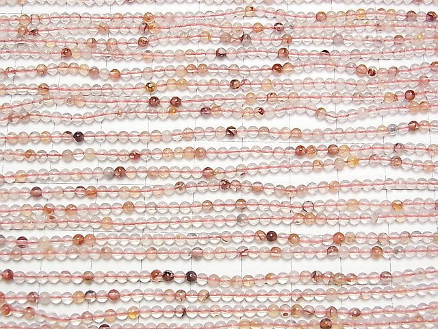[Video]Red Hematite Quartz Round 2mm 1strand beads (aprx.15inch/37cm)