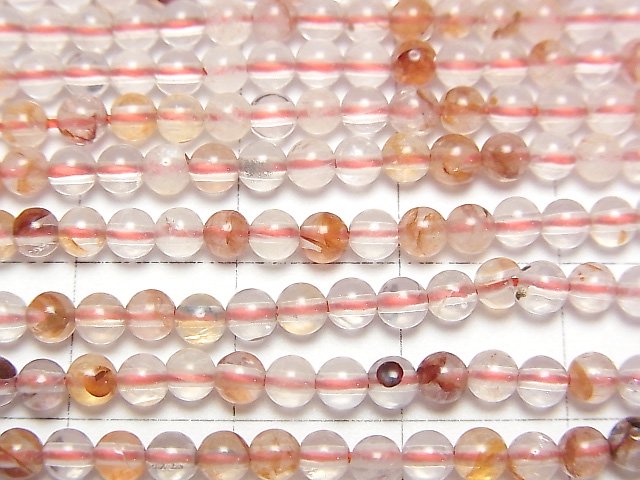 [Video]Red Hematite Quartz Round 3mm 1strand beads (aprx.15inch/36cm)