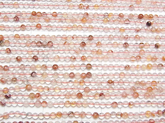[Video]Red Hematite Quartz Round 3mm 1strand beads (aprx.15inch/36cm)