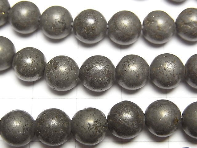 [Video]Golden Pyrite AAA Round 8mm 1strand beads (aprx.14inch/35cm)