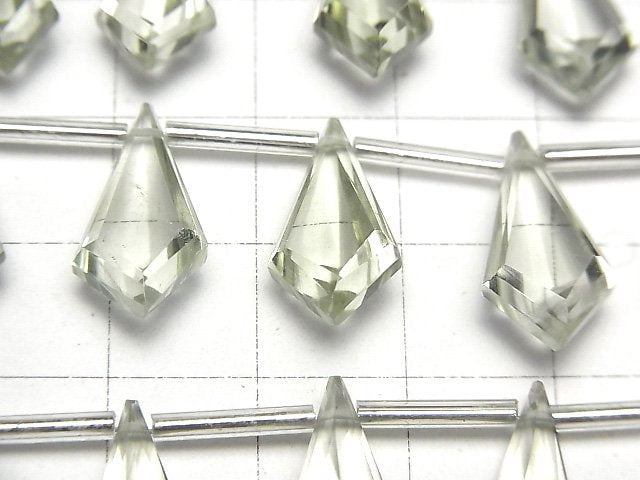 [Video]High Quality Green Amethyst AAA- Deformed Diamond Faceted 17x9mm 1strand (9pcs )