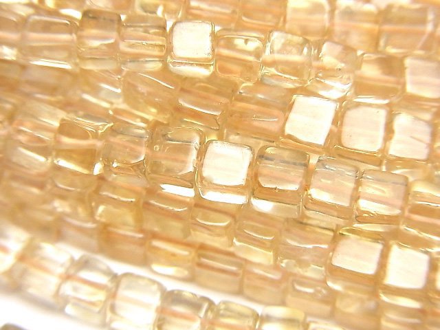 Citrine, Cube Gemstone Beads