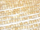 [Video]Light Color Citrine AA++ Cube 4x4x4mm 1strand beads (aprx.15inch/38cm)
