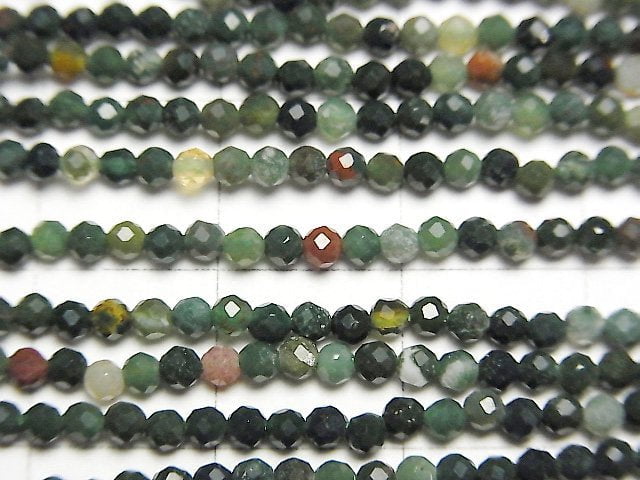 [Video]High Quality! Bloodstone Faceted Round 2mm 1strand beads (aprx.15inch/37cm)