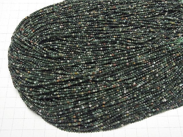 [Video]High Quality! Bloodstone Faceted Round 2mm 1strand beads (aprx.15inch/37cm)