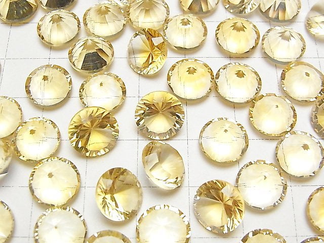 [Video]High Quality Citrine AAA Loose stone Round Concave Cut 10x10mm 1pc