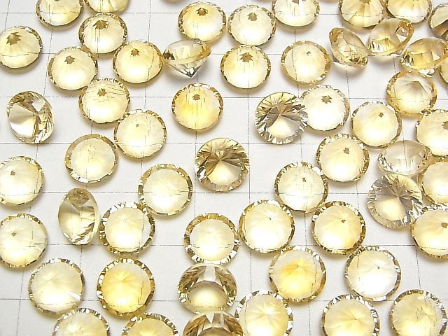 [Video]High Quality Citrine AAA Loose stone Round Concave Cut 10x10mm 1pc