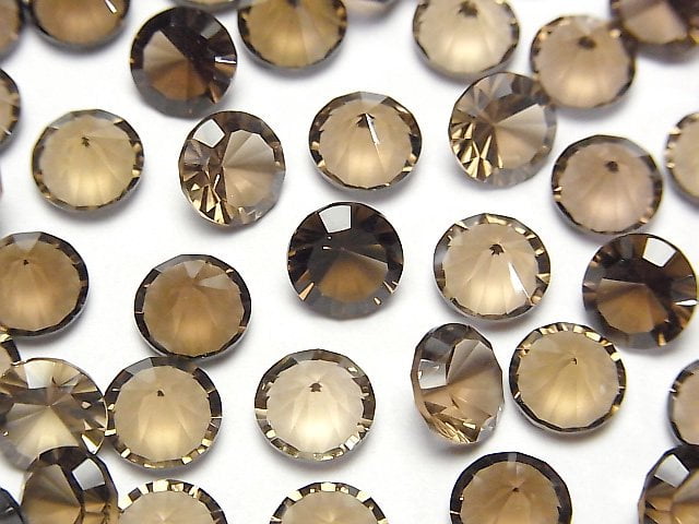 Concave Cut, Smoky Quartz Gemstone Beads