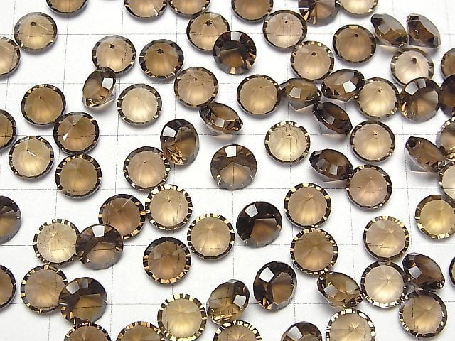 [Video]High Quality Smoky Quartz AAA Loose stone Round Concave Cut 8x8mm 4pcs