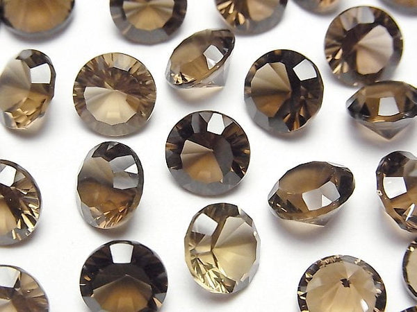 Concave Cut, Smoky Quartz Gemstone Beads