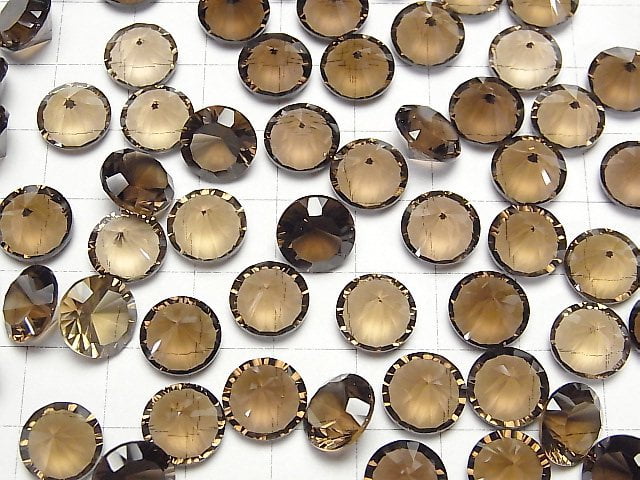 [Video]High Quality Smoky Quartz AAA Loose stone Round Concave Cut 10x10mm 2pcs