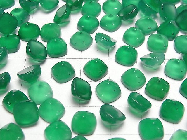 [Video]High Quality Green Onyx AAA Sugarloaf Cut 8x8mm 2pcs