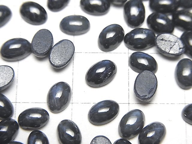 [Video]Africa Star Sapphire AAA- Oval Cabochon 6x4mm 3pcs