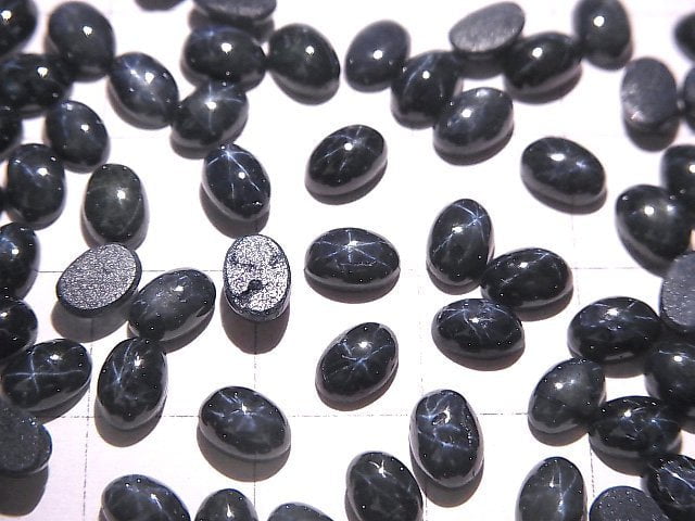 [Video]Africa Star Sapphire AAA- Oval Cabochon 6x4mm 3pcs