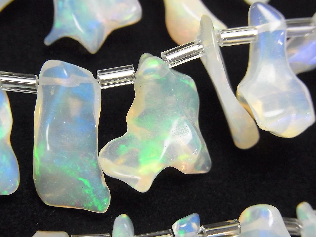 Opale d'Éthiopie AAA - Perles de pépite brute (18 pièces)