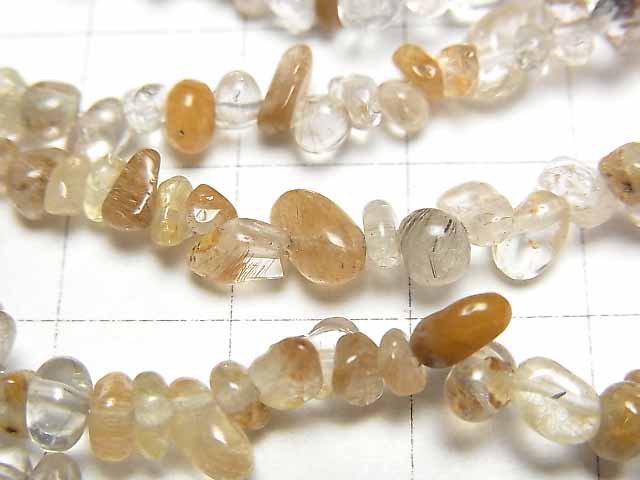 [Video] Rutilated Quartz AA++ Chips (Small Nugget ) 1strand beads (aprx.32inch/80cm)