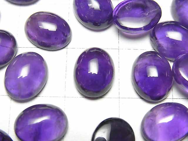 [Video] Zambia Amethyst AA++ Oval Cabochon 10x8mm 5pcs