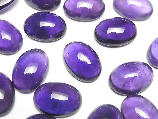 [Video] Zambia Amethyst AA++ Oval Cabochon 18x13mm 2pcs