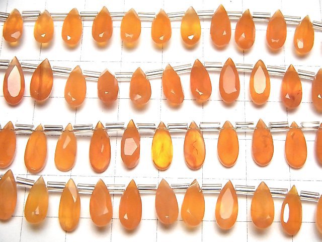 [Video]High Quality Carnelian AAA Pear shape Faceted 12x5mm half or 1strand (18pcs )