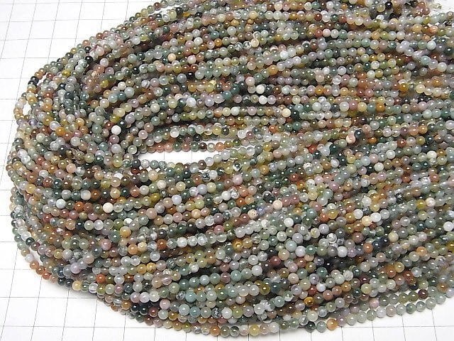 Indian Agate Round 3mm 1strand beads (aprx.15inch/37cm)