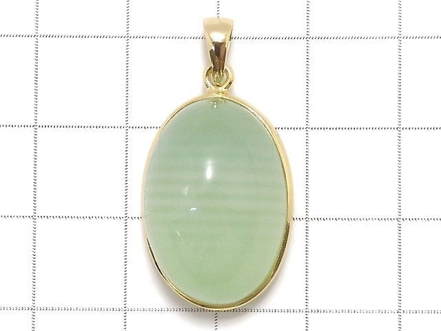 [Video][One of a kind] Afghanistan Green Calcite AAA Pendant 18KGP NO.35