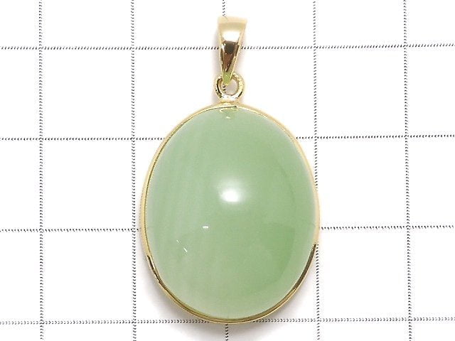 [Video][One of a kind] Afghanistan Green Calcite AAA Pendant 18KGP NO.39