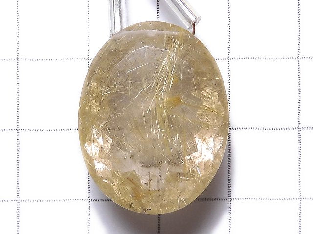 [Video][One of a kind] High Quality Rutilated Quartz AAA- Faceted Top Side Drilled Hole 1pc NO.47