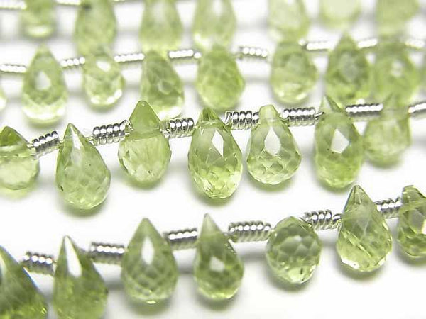 Drop, Faceted Briolette, Peridot Gemstone Beads